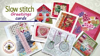 Slow Stitch hand embroidery greetings card tutorial for all seasons!