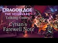Dragon Age Codex: Cyrian’s Farewell Note 