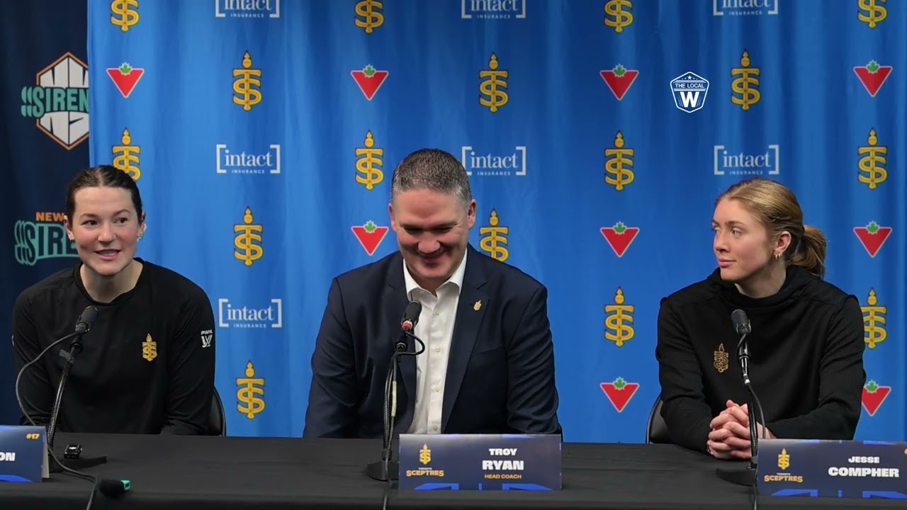 Послематчевая пресс-конференция команды Toronto Sceptres и NY Sirens с участием Джесси Комфера, Э...