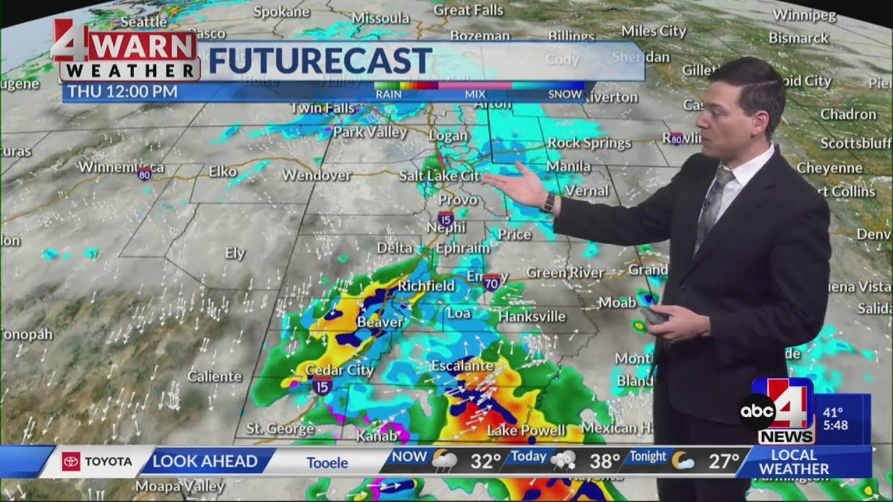 Thursday storm moves into Utah bringing rain and snow mix