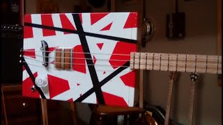 3 String Cigar Box Guitar # 47 Frankenbox [ Van Halen Tribute CBG ]
