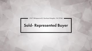 2747 Whippoorwill Dr, Rowland Heights Just Sold! Contact me if you are looking to sell your home!