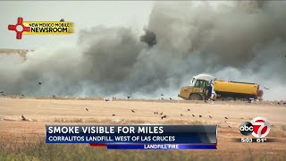 Las Cruces area landfill fire generates heavy black smoke seen for over 30 miles