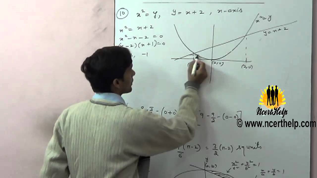 Find The Area Of The Region Enclosed By The Parabola X 2 Y The Line Y X 2 And The X Axis Youtube