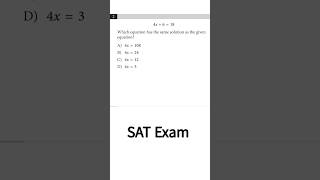 linear equation question from the SAT practice test. #satmath #mathshorts #satprep #mathematics