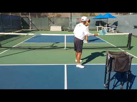 Pickleball forehand flat putt 1 with Peter Huang