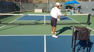 Pickleball forehand flat putt 1 with Peter Huang