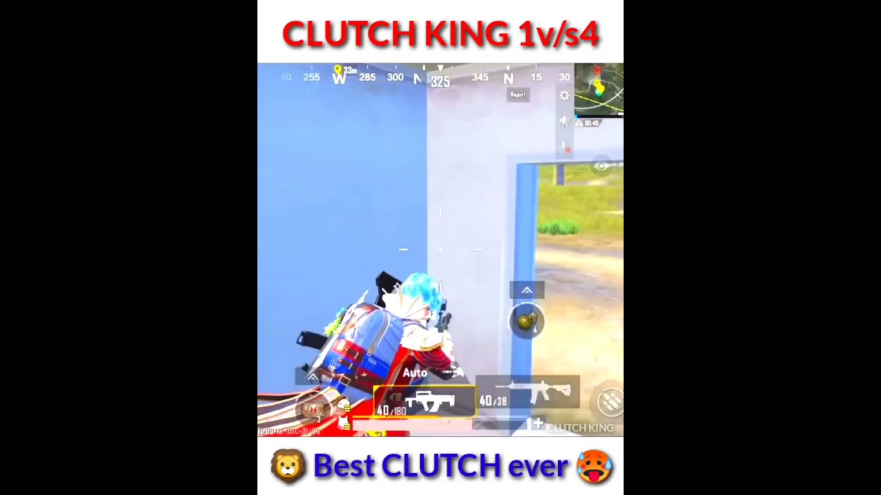 Best clutch ever 1vs4 survive by Groza in BGMI clutchking 