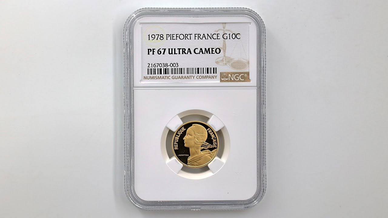 1978 フランス マリアンヌ 10サンチーム ピエフォー 金貨 プルーフ NGC