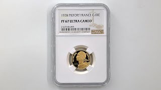 1978 フランス マリアンヌ 10サンチーム ピエフォー 金貨 プルーフ NGC