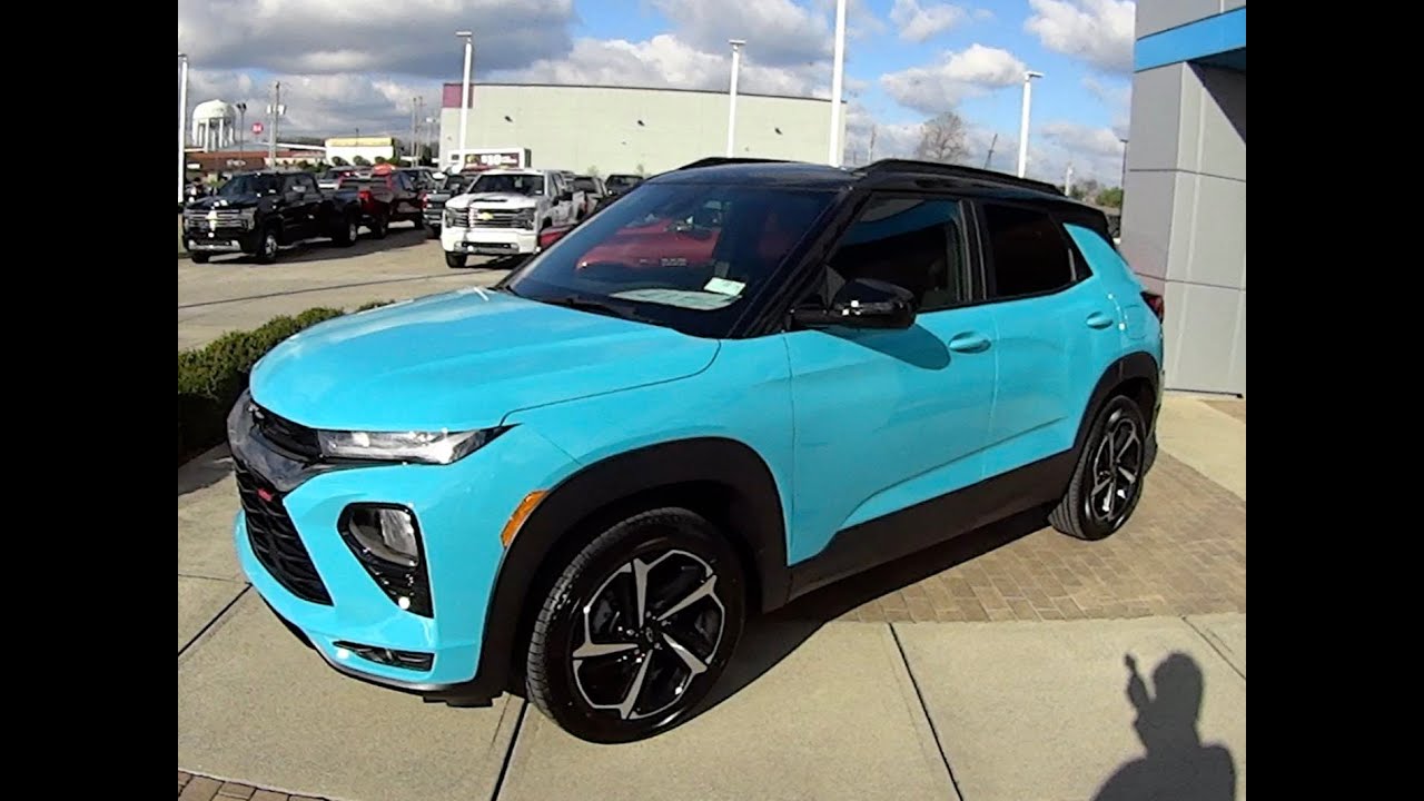 2021 Chevy Trailblazer Rs Oasis Blue Driving Interior Exterior