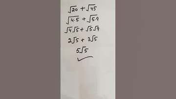 √20+√45 Nice Square root Math Simplification Olympiad Algebra solution#maths #squareroot #shorts