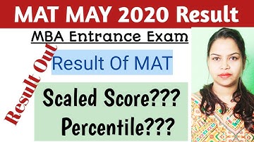 MBA Aptitude Example Result || Result of MAT MAY 2020
