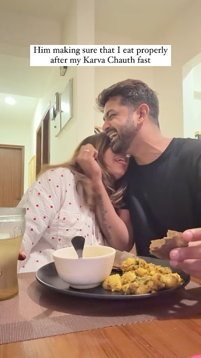 Breaking Karwa Chauth fast #love #marriage #couple #explore #shorts #karwachauth