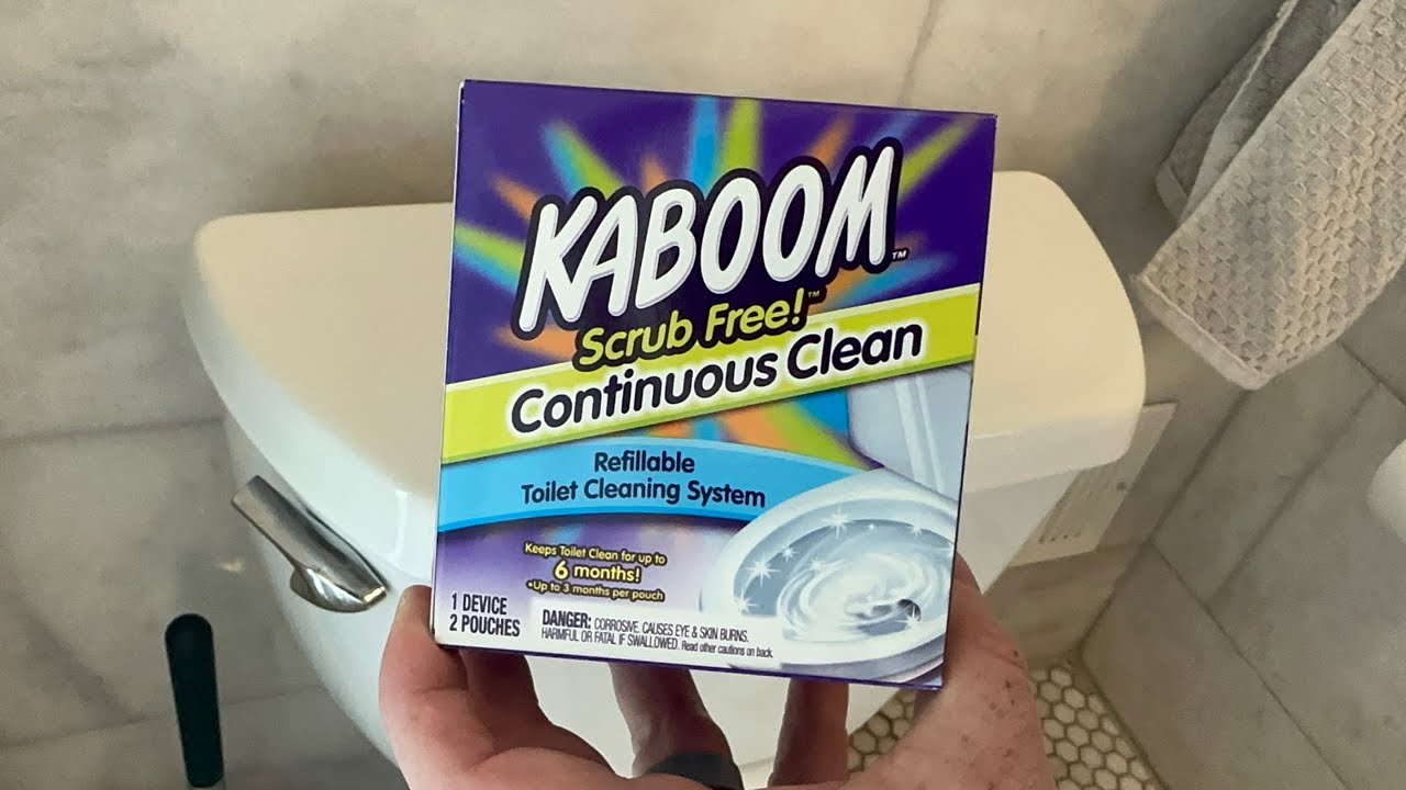 One Minute Review: Kaboom Scrub Free! Toilet Bowl Cleaner System with 2  Refills 