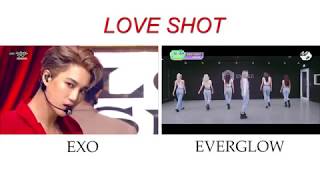 Love Shot - Exo & Everglow Stage Comparison
