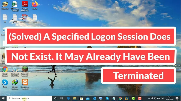 (Solved) A Specified Logon Session Does Not Exist. It May Already Have Been Terminated