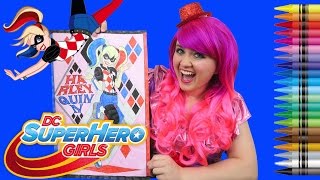 Coloring Harley Quinn DC Super Hero Girls GIANT Coloring Book | COLORING WITH KiMMi THE CLOWN screenshot 5