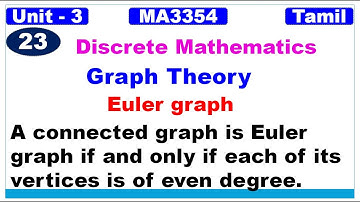 Graph Theory |A connected graph is Euler graph if and only if each of its vertices is of even degree