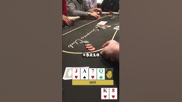 Overbet Bluffing River when Massive Draw Misses #shorts #poker