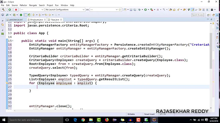 Criteria Api In Jpa | Criteria Example in  Jpa | Jpa Tutorials |Hibernate Tutorials Rajasekhar Reddy