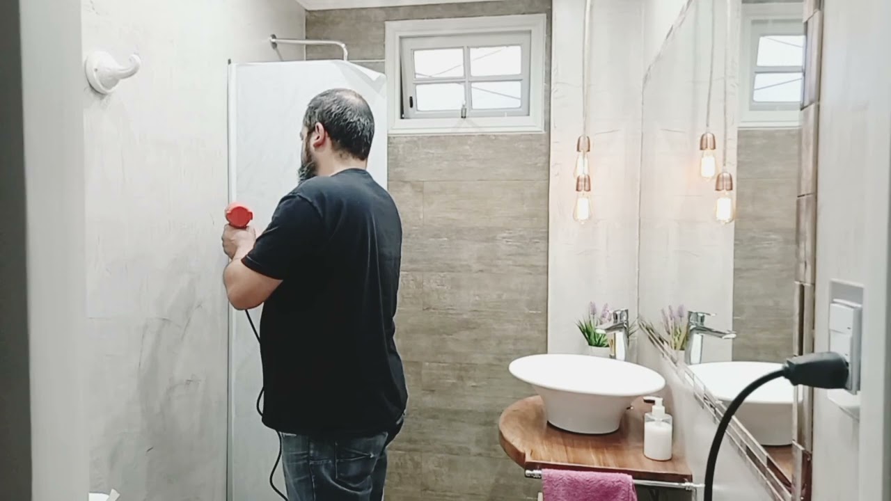 Esmerilado con vinilo en mampara de baño  Vinilos para baños, Mamparas  para baño, Baños con mamparas