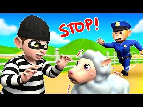 🚨 Stop! Catch the Sheep Thief! 🐑😱 | Police Chase | Police Song | Rosoo Nursery Rhymes