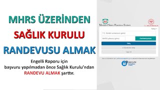 Mhrs Uzerinden Saglik Kurulu Randevusu Almak Youtube