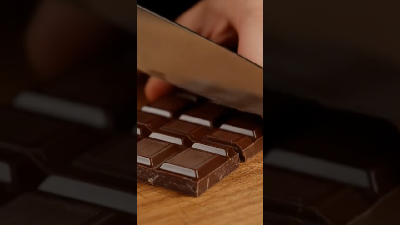 🍫Satisfying 8K ASMR: Cutting a Perfect Chocolate Bar 🍫🔪 