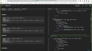 167  Two Sum II Input Array Is Sorted | (Using recursive & iterative binary search and two pointers)