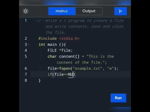 How to write a c Program to create a file and write contents, save and ...