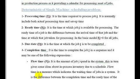 single machine scheduling