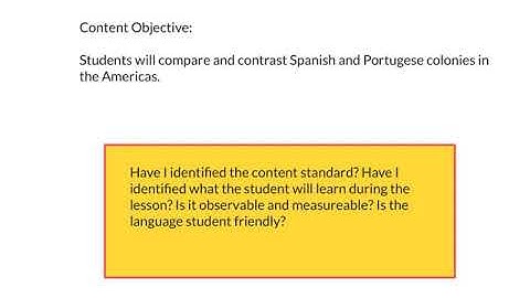 Content Language Objectives Video