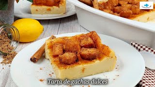 TARTA de GACHAS DULCES. Receta económica y con sabores de siempre
