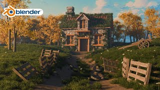 Creating A Forest House In Blender 4.2 - Timelapse Zanmation 3D