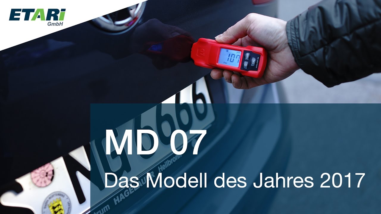 Lackschichtenmesser MD 07, Modell 2017, Schichtdickenmessgerät für alle metallischen Karosserieteile