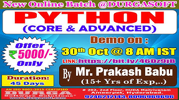 PYTHON Online Training @ DURGASOFT