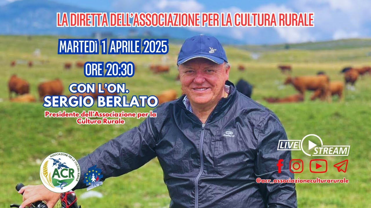 Sergio Berlato sarà in diretta per rispondere alle domande di tutti i Portatori della Cultura rurale
