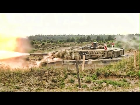 Live-Fire Tank Maneuvers • U.S. Abrams & Danish Leopards
