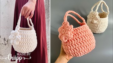 Crochet Bag | Móc túi cầm tay dáng tròn bằng sợi vải đơn giản siêu nhanh