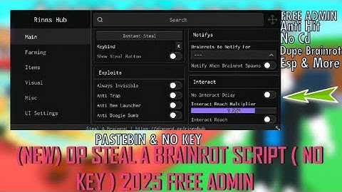 🧠 (NEW) OP Steal a Brainrot Script – Free Admin Panel, Dupe, Instant Steal, ESP, & More! (No Key)