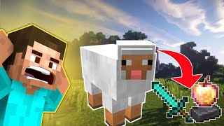 Minecraft but shearing drops op items