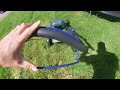 power base lawn more update BATTERY power lawn mower saving frogs  or toads FROM IT LOL