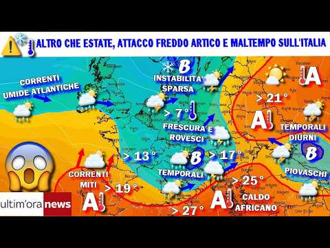Video METEO: BOTTA ARTICA TARDIVA CON FORTI TEMPORALI E FREQUENTE MALTEMPO SULL'ITALIA. ECCO QUANDO FINIRÀ