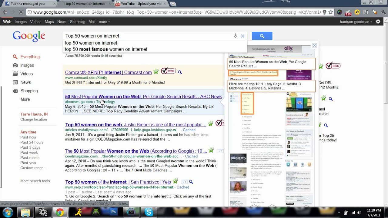 top 50 women on internet justin bieber youtube