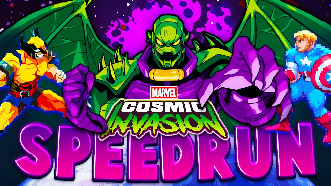 Скоростной аркадный прохождение Marvel Cosmic Invasion (1cc) (Капитан Америка и Росомаха)
