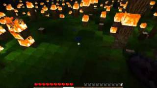 Huge Minecraft forest fire