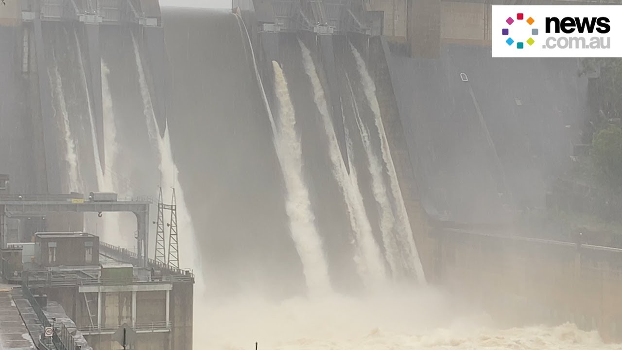 Astounding vision of Warragamba Dam spill over