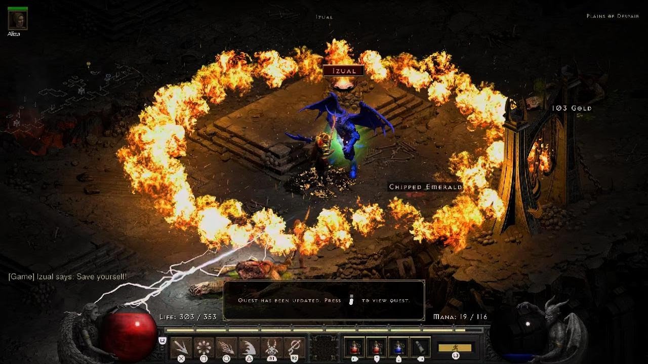 Diablo II: Resurrected Reign of the Warlock Act 4: Fallen Angel Quest: Izual Boss Fight
