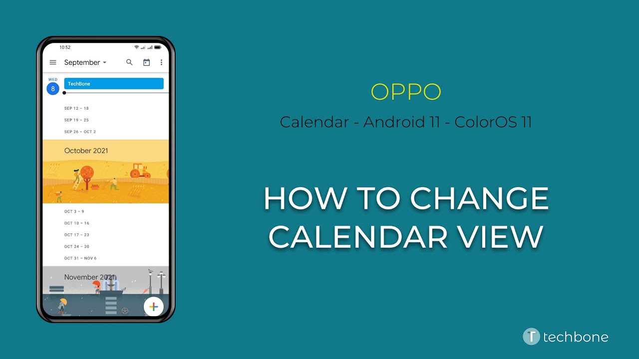 How to Change Calendar view Oppo [Android 11 ColorOS 11] YouTube